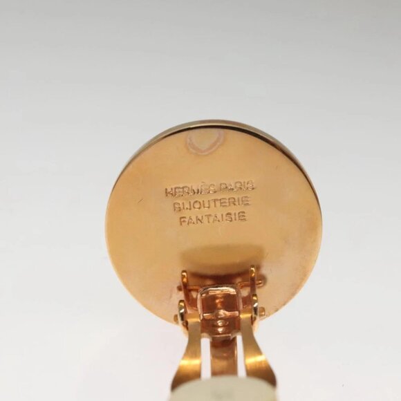 HERMES Earring metal Gold Tone Auth am8309 - Picture 4 of 9